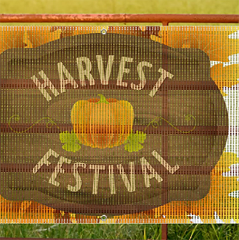 PVC Coated Polyester Mesh Fabric for Banner in Boulevard