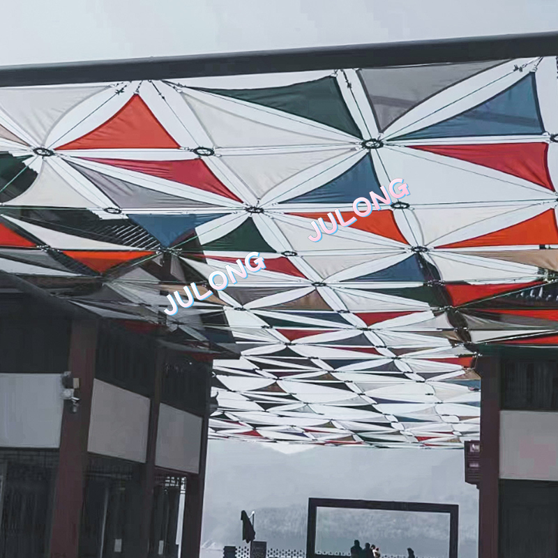 400G PVC Coated Polyester Mesh Fabric For Outdoor Sunshade