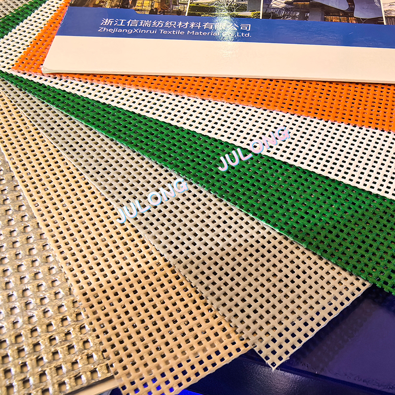 400G PVC Coated Polyester Mesh Fabric For Outdoor Sunshade